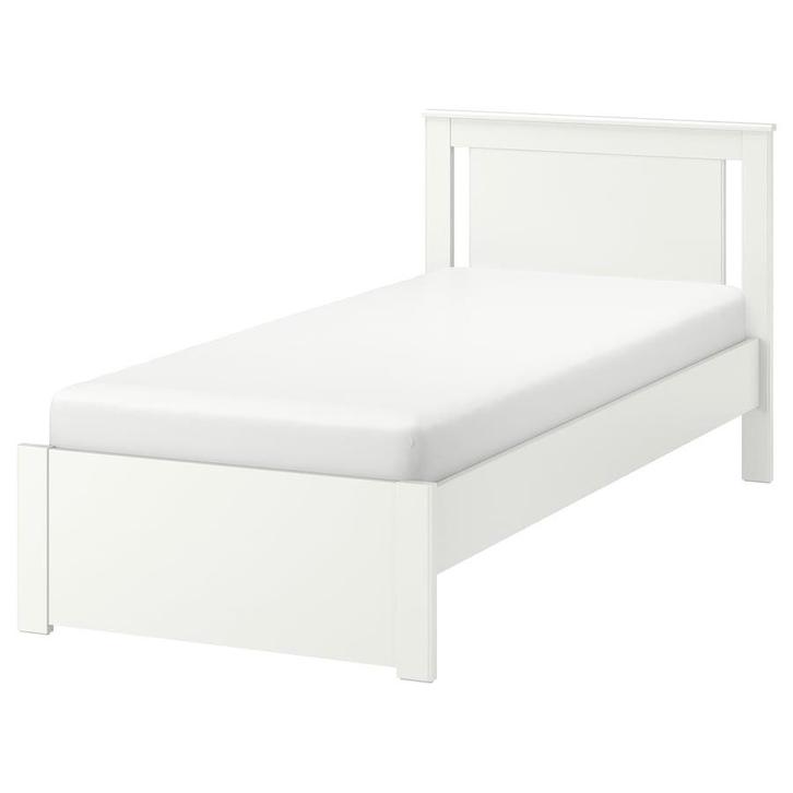 Cadre de lit blanc 90x200 + 2 tiroirs, Huis en Inrichting, Slaapkamer | Bedden, Zo goed als nieuw, Wit, Ophalen