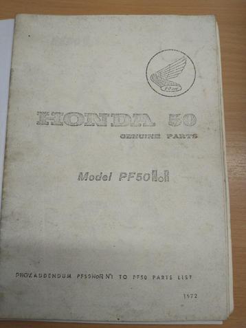 Livret de pièces HONDA PF50 nr1