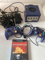 Gamecube paars, Games en Spelcomputers, Spelcomputers | Nintendo GameCube, Ophalen, Gebruikt, Paars, Met 2 controllers