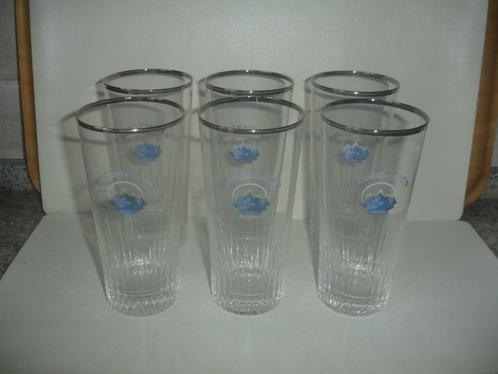 6 oude bierglazen Bergenbier, brij. Zeeberg, Aalst, Verzamelen, Biermerken, Zo goed als nieuw, Glas of Glazen, Overige merken