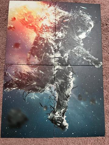 Stoere metalen poster – astronaut in actie beschikbaar voor biedingen