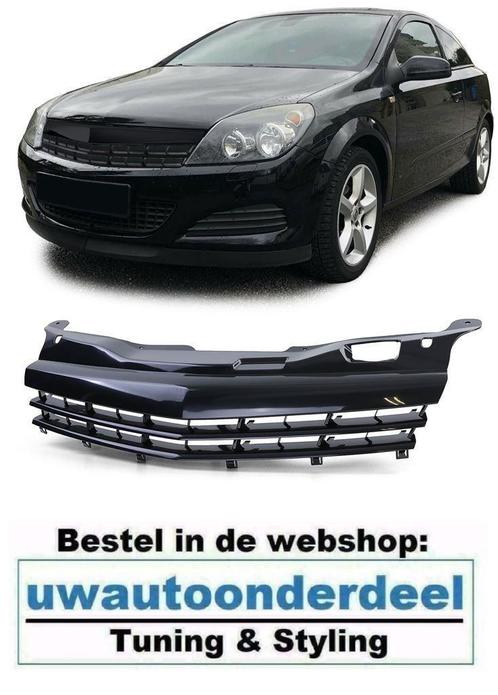 Embleemloze Sport Grill Glans Zwart Voor Opel Astra H Faceli, Auto diversen, Tuning en Styling, Verzenden