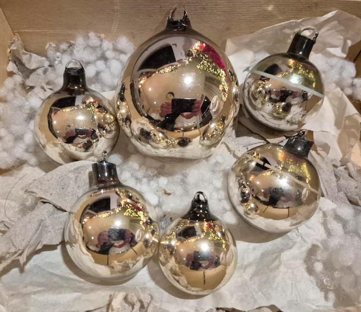 Boules de Noël anciennes ajeko 6 pièces, Divers, Noël, Enlèvement ou Envoi