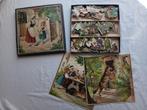 3 antieke legpuzzels Roodkapje, ca. 1885, 3 x 24 stukjes, Ophalen of Verzenden
