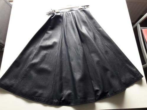 Lange wikkelrok in zeer soepel leer, Kleding | Dames, Rokken, Zo goed als nieuw, Maat 36 (S), Zwart, Onder de knie, Ophalen of Verzenden