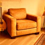 Stoere leren fauteuil – vintage uitstraling, Huis en Inrichting, Fauteuils, Ophalen, Zo goed als nieuw, Leer