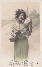 FANTASIE -  Jong meisje met Paaseieren  + 115 Jaar Oud !, Verzamelen, Postkaarten | Themakaarten, Verzenden, Voor 1920, Gelopen