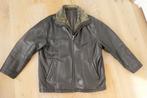Veste en Cuir Brun Homme Col fausse fourrure amovible XL, Ophalen, Gedragen, Maat 56/58 (XL), Bruin