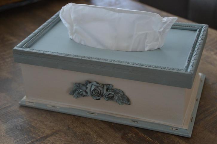Kleenexdoos -Tissuebox - Romatisch-landelijk -, Huis en Inrichting, Woonaccessoires | Schalen en Manden, Nieuw, Rechthoekig, Overige materialen