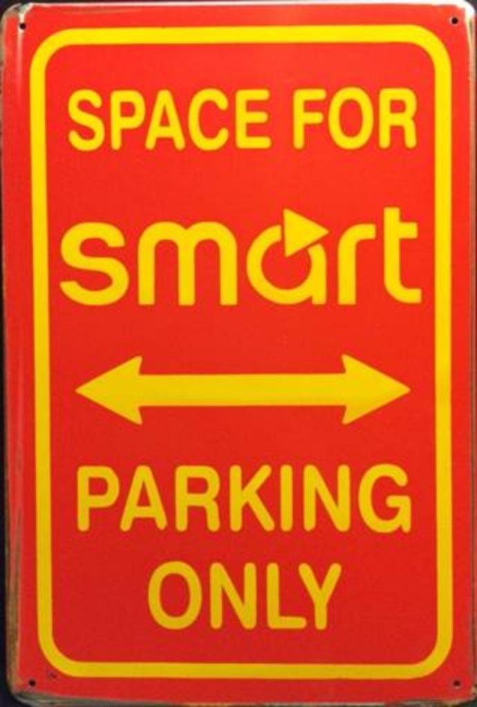 Metalen rusty-old wandplaat Space For Smart Parking Only, Auto diversen, Tuning en Styling, Ophalen of Verzenden