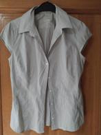 Hemd met wit/grijze strepen H&M, Comme neuf, Taille 38/40 (M), H&M, Enlèvement ou Envoi