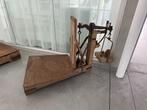 Antieke bascule / weegschaal met gewichten, Doe-het-zelf en Bouw, Weegschalen, Ophalen, Gebruikt, Vloerweegschaal, 50 tot 100 kg