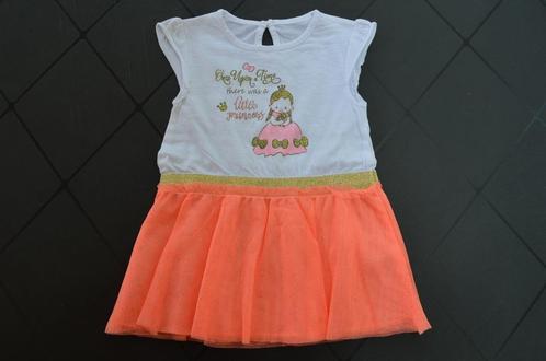 Jurkje Once upon a time there was a ... wit/oranje maat 86, Kinderen en Baby's, Babykleding | Maat 86, Zo goed als nieuw, Meisje