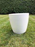 Grote witte bloembak - 50 cm hoog/breed, Tuin en Terras, Bloembakken en Plantenbakken, Ophalen, Kunststof, Minder dan 60 cm, Rond