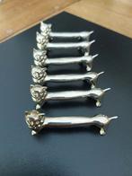 vintage messing verzilverde messenhouders katjes, Ophalen of Verzenden