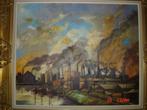 Huile sur toile "Meuse et usines à Seraing" 1979, Enlèvement