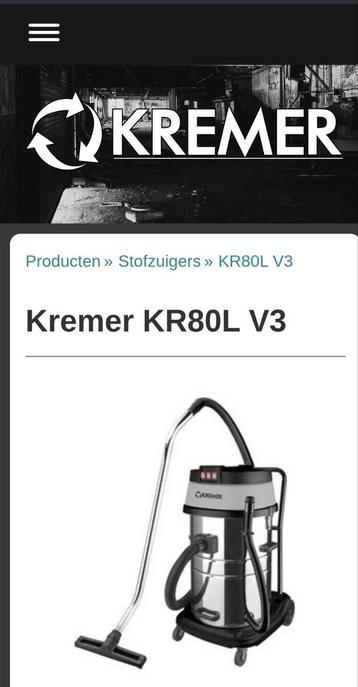 Koopje! Nieuwe Kremer industriële stofzuiger, nat en droog., Doe-het-zelf en Bouw, Ophalen