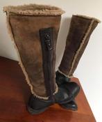 Laarsen in soepel kwalitatief leder en schaapwol, Ophalen, Hoge laarzen, Bruin, Gedragen