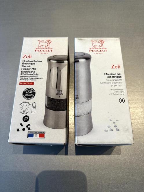 Moulin à poivre + moulin à sel électrique Peugeot 14 cm, Huis en Inrichting, Keuken | Keukenbenodigdheden, Nieuw, Ophalen