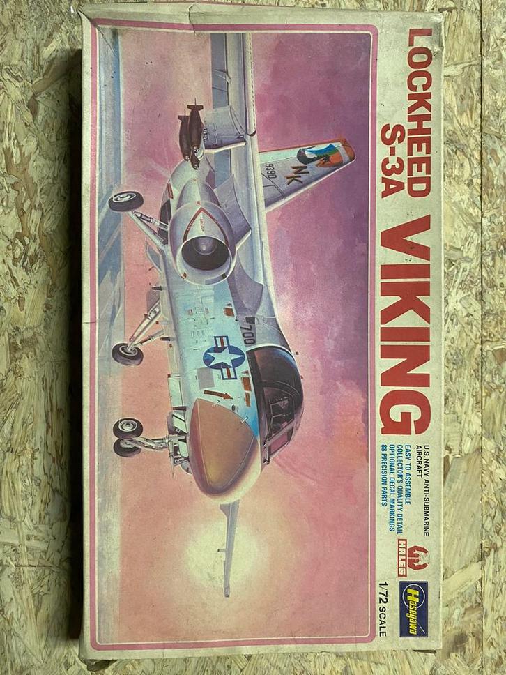 Hasegawa Viking S-3A 1/72 model uit 1979, Hobby en Vrije tijd, Modelbouw | Vliegtuigen en Helikopters, Zo goed als nieuw, Hasegawa