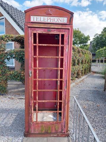Originele gietijzeren Engelse telefooncel antiek  beschikbaar voor biedingen