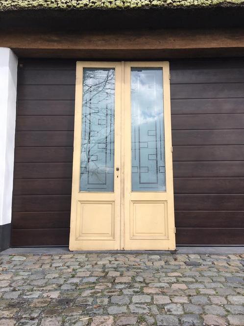 Héél hoge antieke dubbele ensuite deuren!, Doe-het-zelf en Bouw, Deuren en Vliegenramen, Gebruikt, Glas, Ophalen