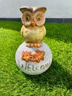 Stenen / keramisch uil met Welkom tekst, Ophalen of Verzenden, Zo goed als nieuw