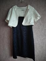 Blauw kleedje met witte jasje. Maat 42, Kleding | Dames, Ophalen, Gedragen, Maat 42/44 (L), Blauw