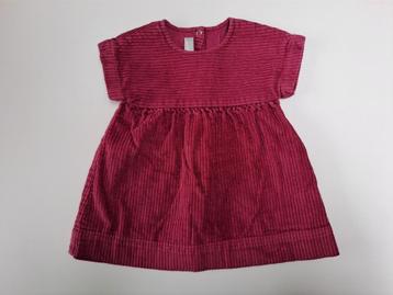 Mt 67 Purperen ribfluwelen jurkje met korte mouwen  beschikbaar voor biedingen