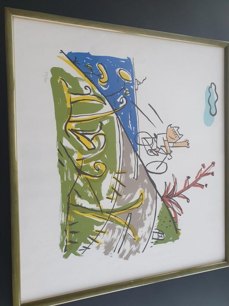 Xavier Mariscal litho genummerd 498/700 Cobiin kader, Antiek en Kunst, Kunst | Litho's en Zeefdrukken, Ophalen of Verzenden