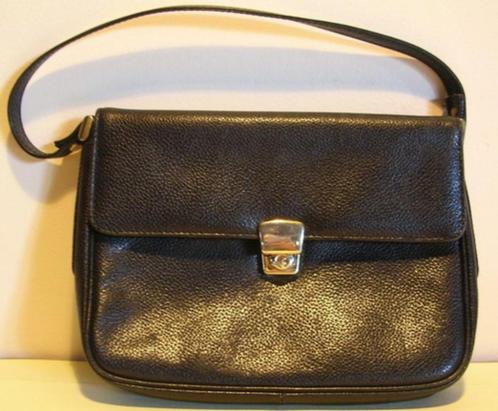 Zwart leren vintage handtas La Moda 29, Handtassen en Accessoires, Tassen | Damestassen, Zo goed als nieuw, Handtas, Zwart, Ophalen of Verzenden