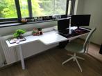 Wit houten bureau, Ophalen of Verzenden, Gebruikt, Bureau