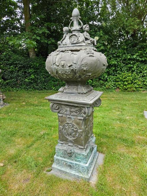 BRONZEN EXCLUSIEVE KONINKLIJKE GEDENKZUILEN LEES AUB TOPSTUK, Tuin en Terras, Tuinbeelden, Zo goed als nieuw, Overige typen, Ophalen