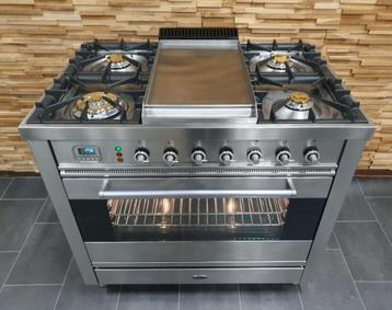 🔥Luxe Boretti Fornuis 90cm RVS 1 elektrische oven Frytop beschikbaar voor biedingen