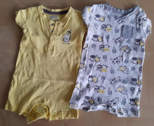 2 katoenen zomer kruippakjes/pyjama's, maat 62/68, Kinderen en Baby's, Babykleding | Maat 62, Zo goed als nieuw, Jongetje of Meisje