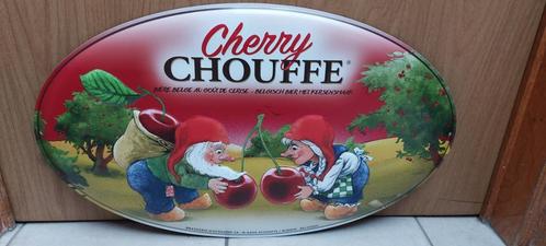 Zeldzaam reclamebord Cherry Chouffe, Verzamelen, Biermerken, Nieuw, Reclamebord, Plaat of Schild, Ophalen of Verzenden
