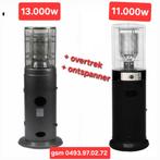 terrasverwarmers NIEUW  2 modellen + cover+ontspanner, Tuin en Terras, Terrasverwarmers, Ophalen, Nieuw