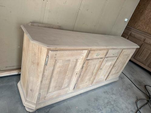 Gezandstraalde eiken dressoir, Huis en Inrichting, Kasten | Dressoirs, Zo goed als nieuw, 200 cm of meer, 25 tot 50 cm, Met lade(s)