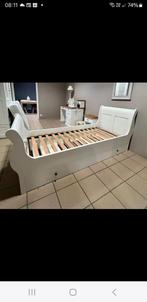 Lit blanc Pin Massif 1 personne, Maison & Meubles, Enlèvement, Comme neuf, Blanc