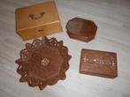 houten retro juwelenkistjes/geldkistje - platteau, Ophalen of Verzenden