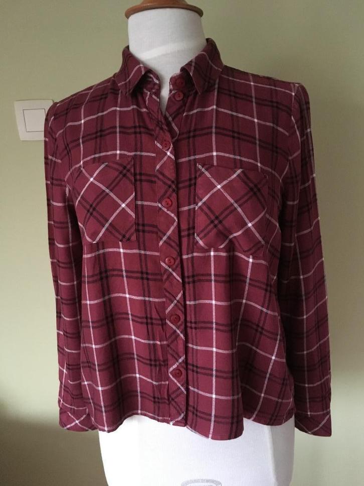 Miss Selfridge - Hemd in zacht flanel, maat S, Kleding | Dames, Blouses en Tunieken, Gedragen, Maat 38/40 (M), Rood, Ophalen of Verzenden