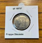 * PIECE FAUTEE _ BELGIQUE _ 5 FRANCS 1975 _ FRAPPE DESAXEE *, Enlèvement ou Envoi