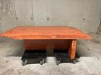 Vintage “rood travertin zeldzame salontafel, Huis en Inrichting, Ophalen, Overige materialen, Gebruikt, 100 tot 150 cm