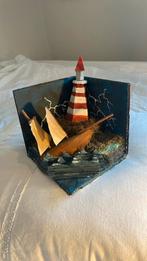 Klein 3D box van storm op zee, Antiek en Kunst, Ophalen