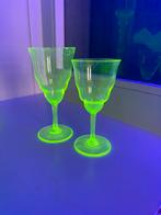 Uranium wijnglazen, Antiek en Kunst, Ophalen of Verzenden