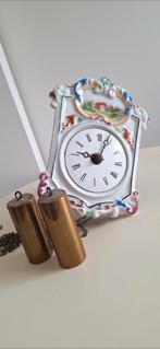 Antieke Duitse porseleinen Schwarzwald klok 1860, Antiek en Kunst, Ophalen of Verzenden