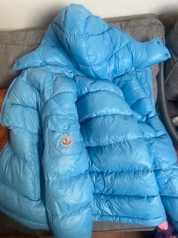 Moncler maya blauw, Kleding | Heren, Jassen | Winter, Ophalen of Verzenden, Zo goed als nieuw, Blauw