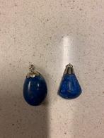 Set van 2 hangers van lapis lazuli steen, Handtassen en Accessoires, Ophalen of Verzenden, Zo goed als nieuw, Zilver, Zilver