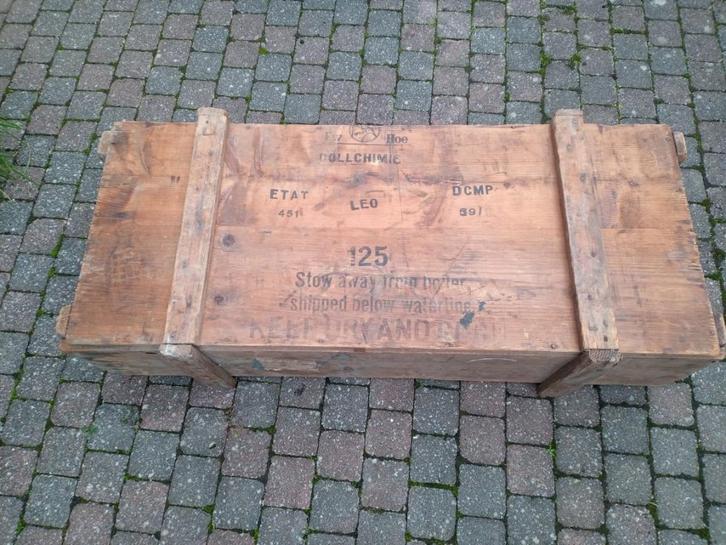 Ancienne caisse en bois Congo Belge, Antiek en Kunst, Curiosa en Brocante, Ophalen of Verzenden