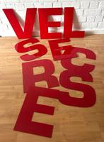 10 grote oude rode plexi reclame letters E i C V R S L, Ophalen of Verzenden